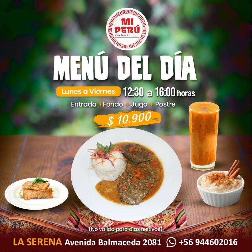Menu del día La Serena